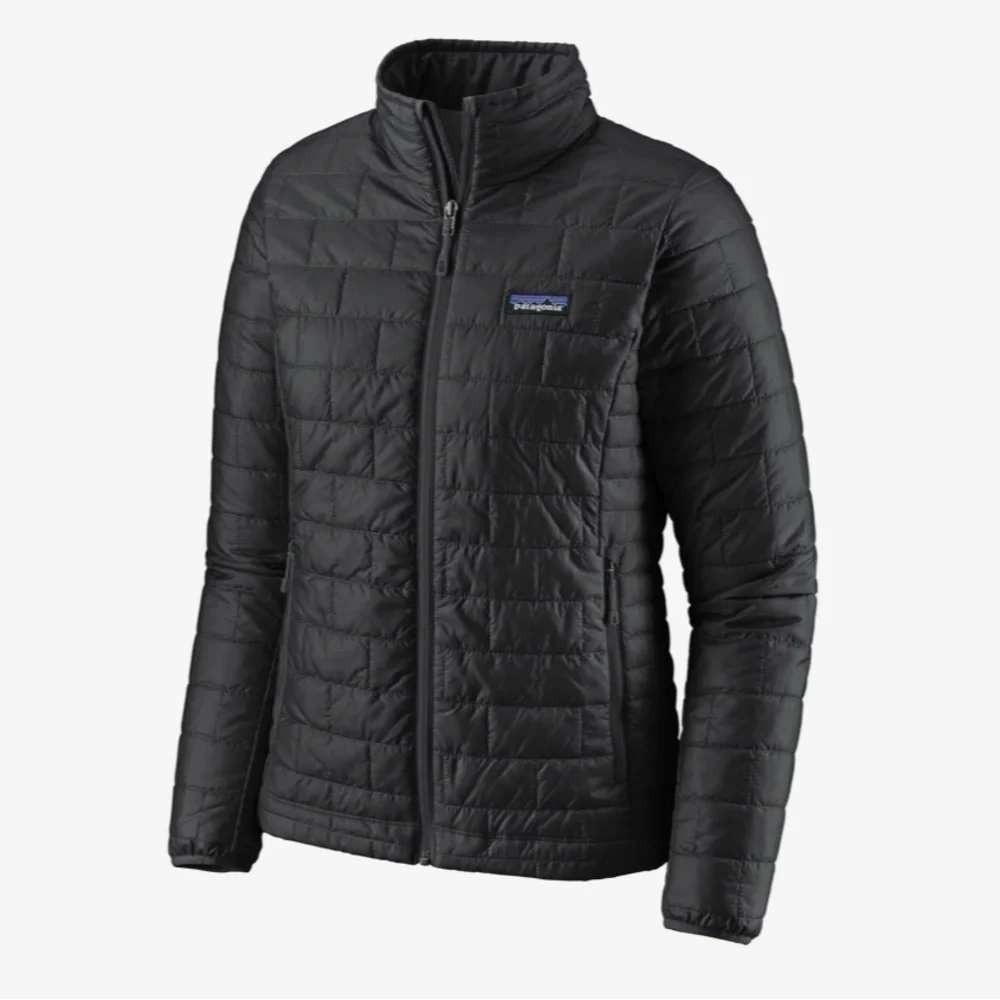 Patagonia Down Nano Puff Jacket Womens S Black Quilted Puffer Zip Hiking Winter